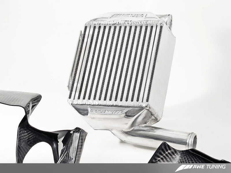 Load image into Gallery viewer, AWE PERFORMANCE INTERCOOLER KIT FOR AUDI S4 B5 A6 ALLROAD C5 2.7T - WITH CARBON FIBER SHROUDS