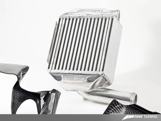 AWE PERFORMANCE INTERCOOLER KIT FOR AUDI S4 B5 A6 ALLROAD C5 2.7T - WITH CARBON FIBER SHROUDS