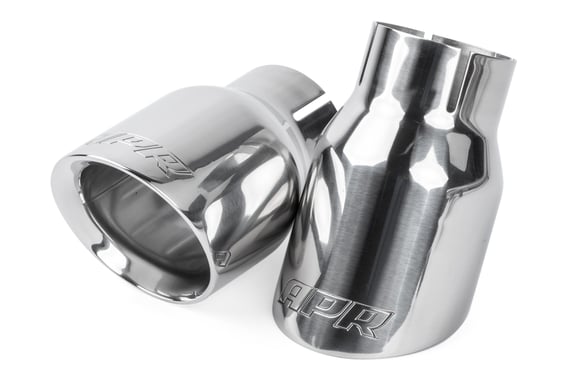 Load image into Gallery viewer, APR Double-Walled 3.5" Slash-Cut Tips (Polished Silver) - Set of 2