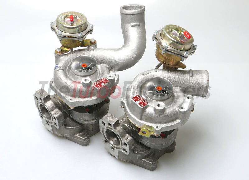Load image into Gallery viewer, TTE600 Turbo Chargers for Audi B5 S4-RS4 2000-2002 2.7T and 2000-2004 C5 A6 2.7T W- EXHAUST PORTING OPTION