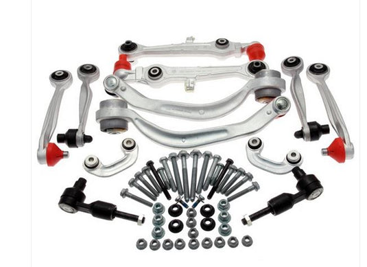 Febi Bilstein 12-Piece Control Arm Kit for C5 Audi A6 Sedan with Steel Uprights